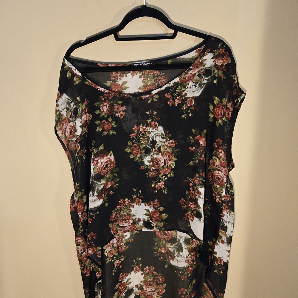 Floral Black Top